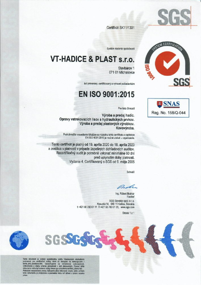 Certifikát ISO 9001